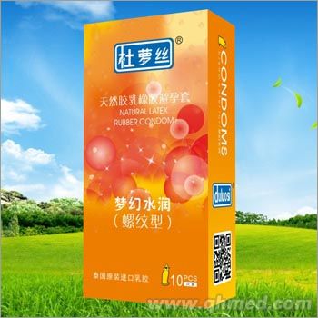 杜萝丝天然胶乳橡胶避孕套-梦幻水润螺纹型 安全套 避孕套